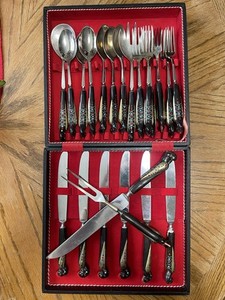 Alfred Hadded Lebanon flatware Silver Horn Phoenix Bird Handles Vintage