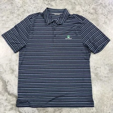 Cutter Buck Polo Shirt Mens Large Grand Bear Striped Golf Performance Stretch