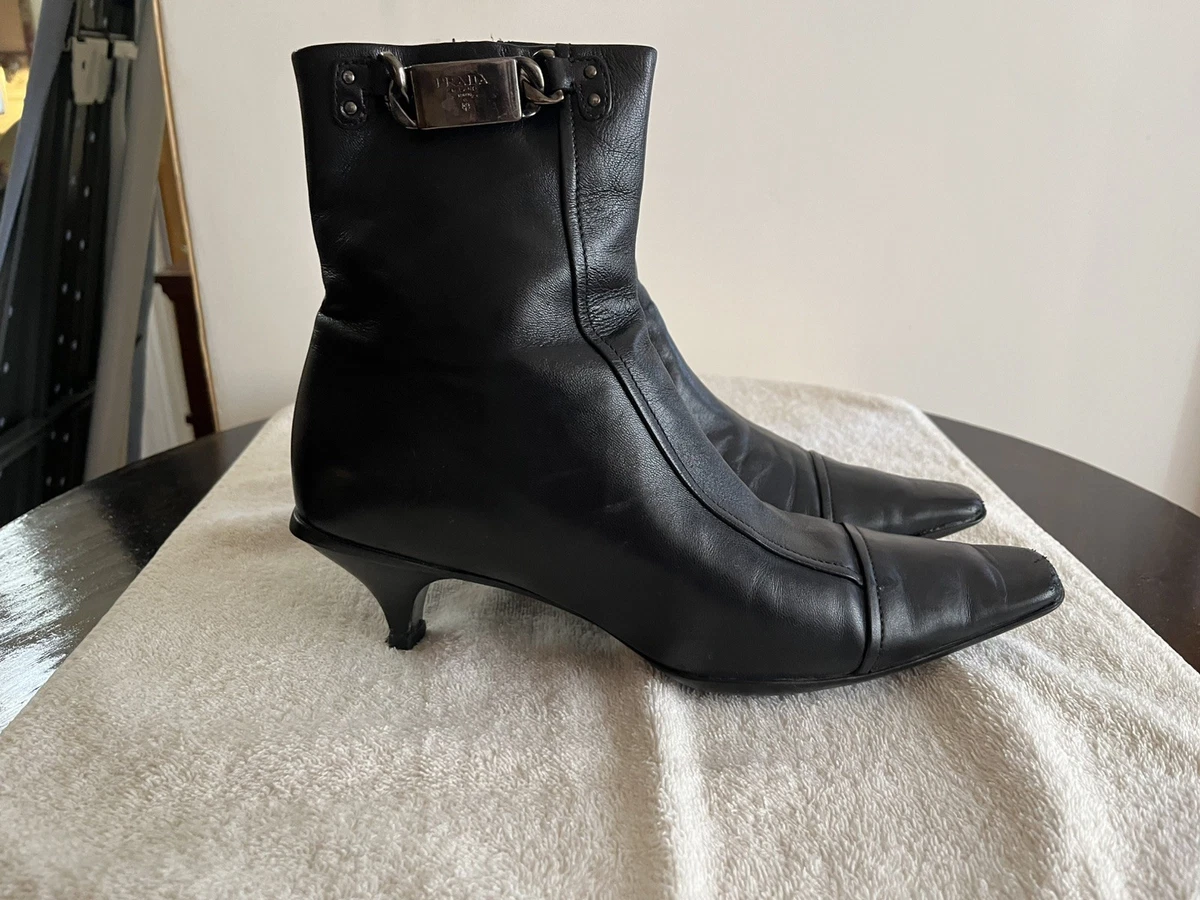 PRADA Women's Ankle Low (1-1.9 in) Heel Height Boots for Women for