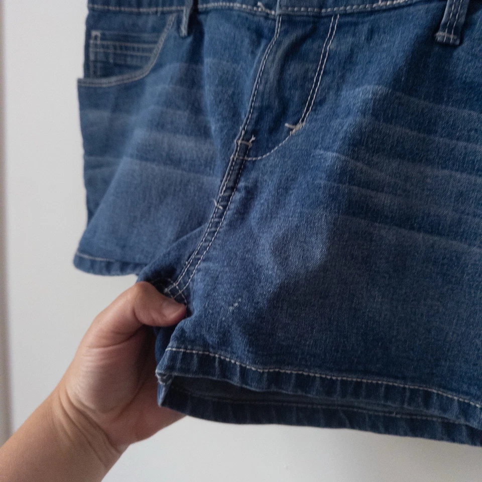 Levis Shorty Corto Micro Corto Tiro Bajo Y2K Solapa Bolsillo Juniors 17 Mujer M Foto 3 de 4