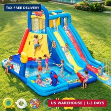 Water Bounce House Double Slide for Kids 3-10, Extra Large Inflatable Bouncy Cas