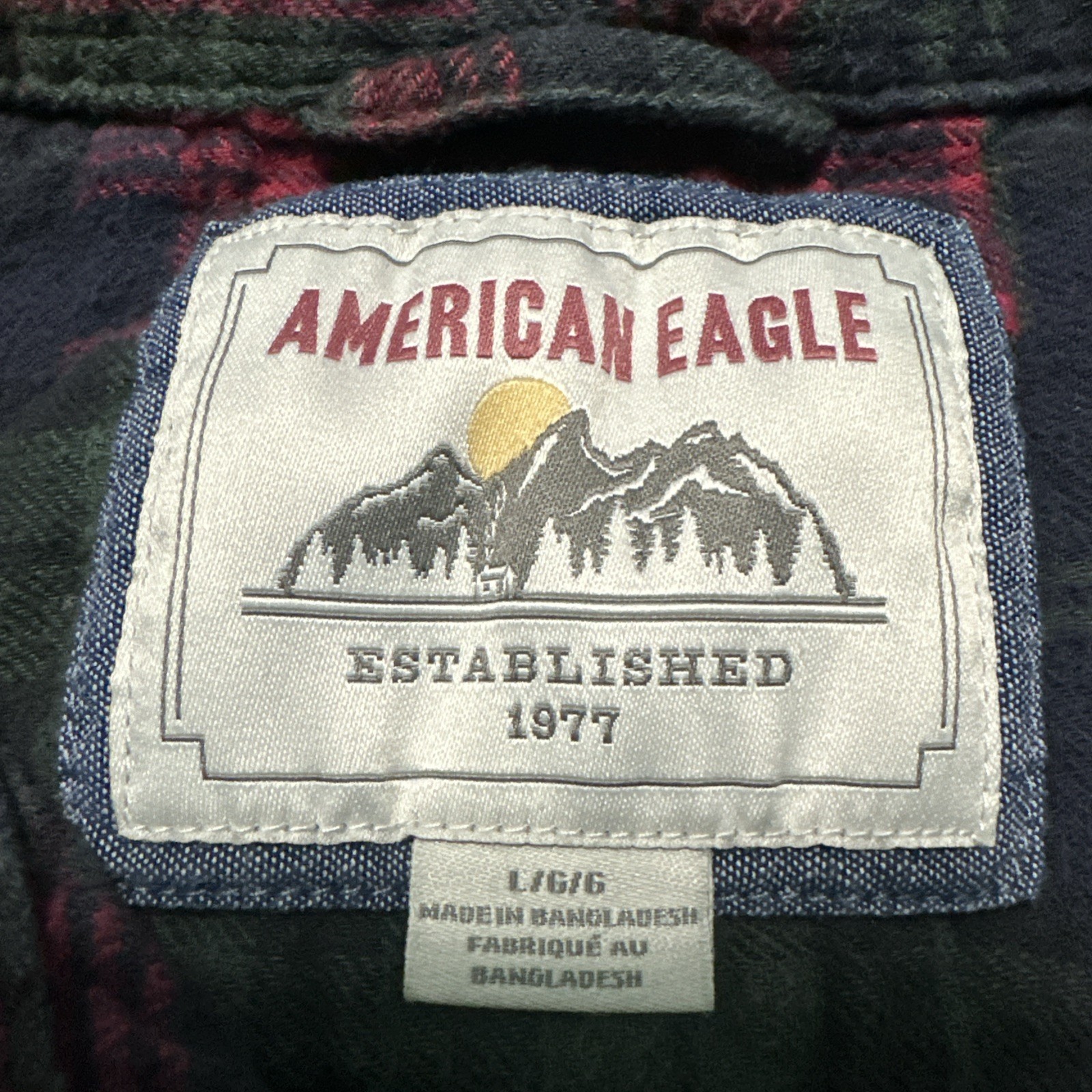 American Eagle Mens Mix Patchwork Button Up Plaid… - image 3