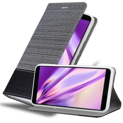 Hülle für HTC U11 PLUS Schutzhülle Cover Case Tasche Etui Jeans Stoff