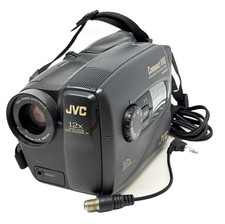JVC GR-AX Compact VHS-C Camcorder 12x Zoom w Battery Cables Strap Untested