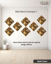 12”x12” Solid Wood Wall Panel – Decorative 3D Wooden Art Panel – Ready to Mount 