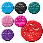 Personalised Save the Date Wedding / Party Fridge Magnets - Pink, red, purple ..