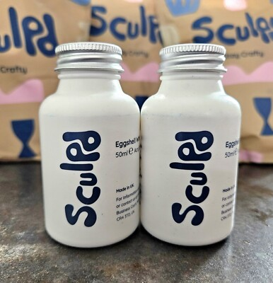 #ad 2 Bottles Sculpd WHITE Acrylic Paint Made For Use With Pottery NEW $22 MSRP $11.95