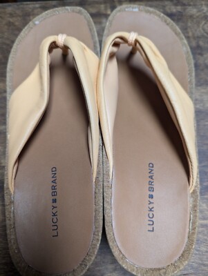 Lucky Brand Lk- Lellina Platform Thong Sandal, Light Orange Color Upper 