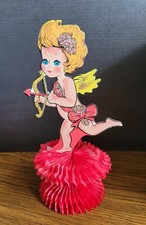 VTG Lot 6 BEISTLE VALENTINE'S DAY Decorations CUPID Table Topper Hanging HEARTS