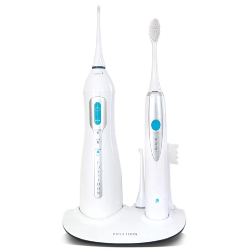 Electronic Poseidon Irrigator and Toothbrush Combo Rechargeable Sonic W/ Charger