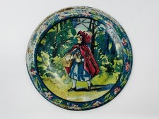 Vintage OHIO ART Little Red Riding Hood Tin Saucer 3  