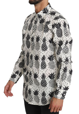 【VIP SALE】DOLCE&GABBANA ラビット&フラワー スウェットシャツ DOLCE & GABBANA Shirt GOLD White Pineapple Cotton Top s. 37