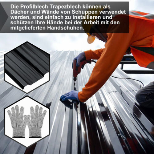 12/24/36x Profilblech Trapezblech Antitropf Dachblech Dachpaneele 129x46cm Stahl - Bild 4 von 10