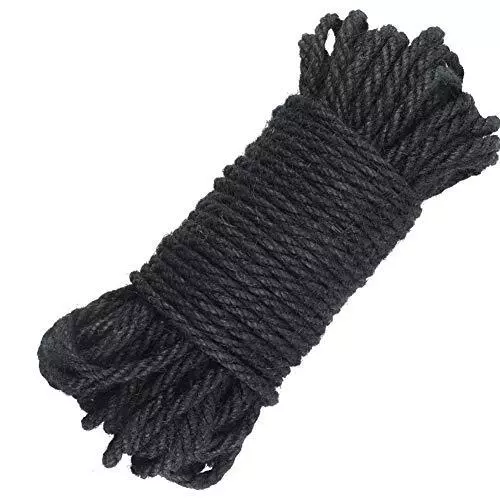 5mm Thick Twine,65 Feet Black Jute Twine,Natural Jute Rope Biodegradable  Strong