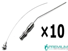 10 Pcs Surgical Frazier Tube No. 7 Aspirator 2.33mm Diagnostic 7.6" Instruments