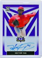 Hector Yan 2020 Leaf Valiant Baseball PURPLE AUTO XRC /25 Angels