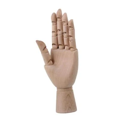 Wooden Hand Model, Left Hand 7 inches Natural wood color - Imagen 1 de 4