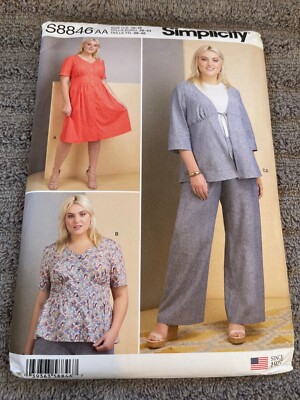 Simplicity Pattern S8846 Misses Top or Dress ~ Pants & Jacket. Sz Simplicity Pattern S8846 Misses Top or Dress ~ Pants & Jacket. Sz