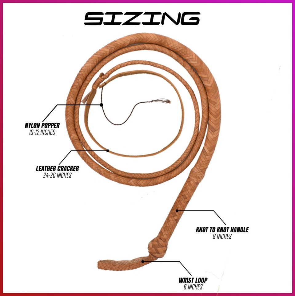 Tan Color Heavy Whip 04ft to 10ft Long Bull Whips for Equestrians with