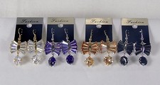 Fashion Jewelry Earrings  Butterfly Cut Cubic Zirconia w/Pendant NEW  5420150