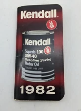 1982 Kendall Motor Oils Vintage Diary Advertising Notebook SUPERB 100 10W-40