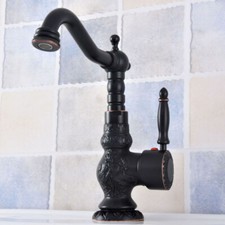 Classic Oil Rubbed Brass Art Carving Swivel Kitchen Bathroom Basin Sink Faucet