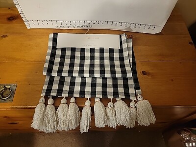 Isaac Mizrahi 16 x 72'' Halloween Ghost Buffalo Check Plaid Table Runner NWT