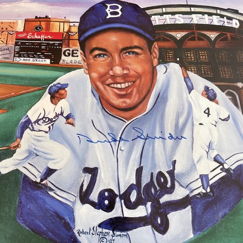 Duke Snider Signed Autographed 18x24 Poster Brooklyn Dodgers Robert Stephen HOF - Picture 2 of 3