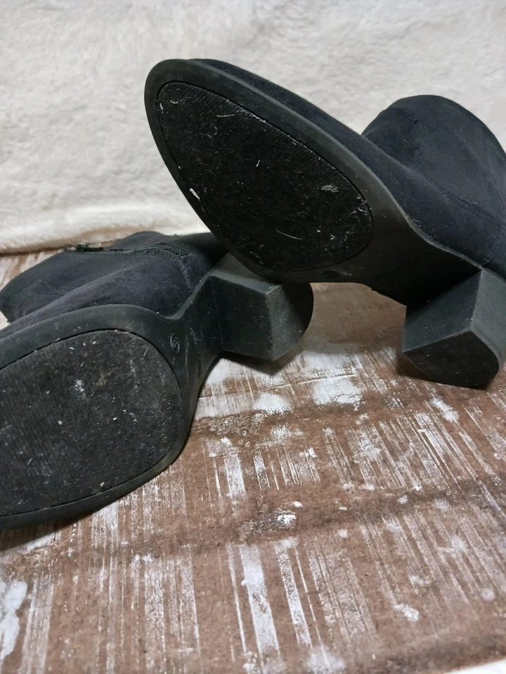 Faded Glory - искусственной замши 1/2 загрузки молнии стороне черный женщин sz 9 - Изображение 4 из 4