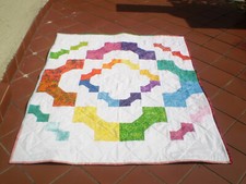 Handmade Baby quilt,unisex batik baby quilt,crib,bright colors,Rainbow Farfale