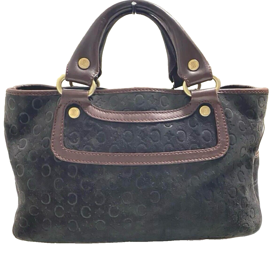 バッグ CELINE C MACADAM LEATHER BOOGIE HAND BAG Authentic CELINE C Macadam Boogie Bag Suede Leather Tote Bag | eBay