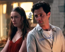 You signed Penn Badgley Victoria Pedretti 8X10 photo picture poster autograph RP