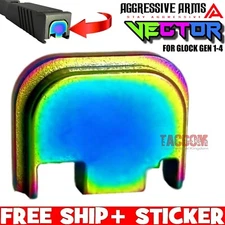 AGGRESSIVE ARMS PVD RAINBOW Rear SLIDE END Cover plate for GLOCK Gen 1 2 3 4