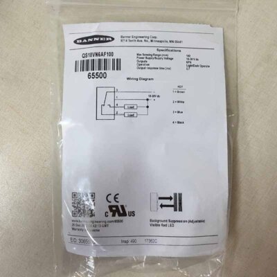 1piece New BANNER QS18VN6AF100 Photoelectric Sensor Free ship