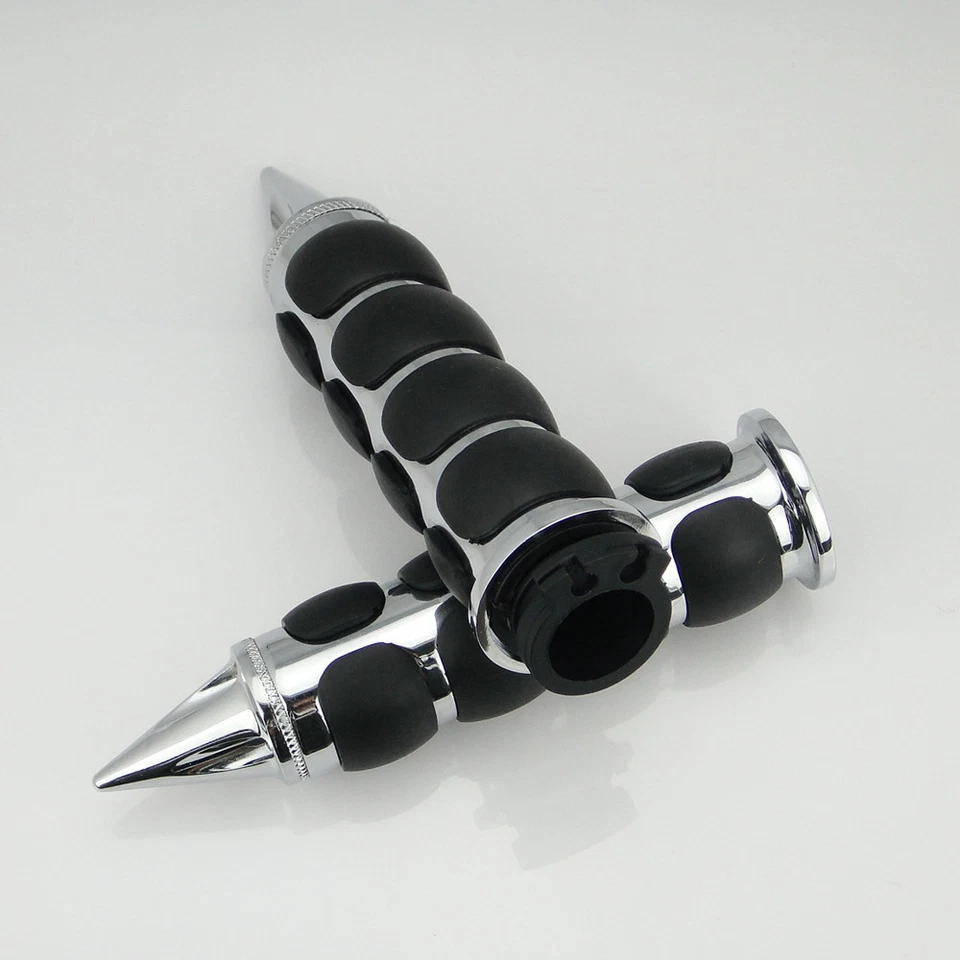 Empuñaduras cromadas de 1" para motocicleta Harley Dyna Softail Glide Fat Boy Bad Boy Foto 3 de 4