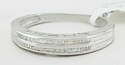ECHTER 0,20 kt DIAMANT RING 14 K WEISSGOLD - kostenlose Zertifikat Bewertung