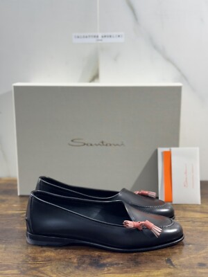 Santoni Mocassino Frau Haut Schwarz Quasten Casual Loafer Santoni 35.5