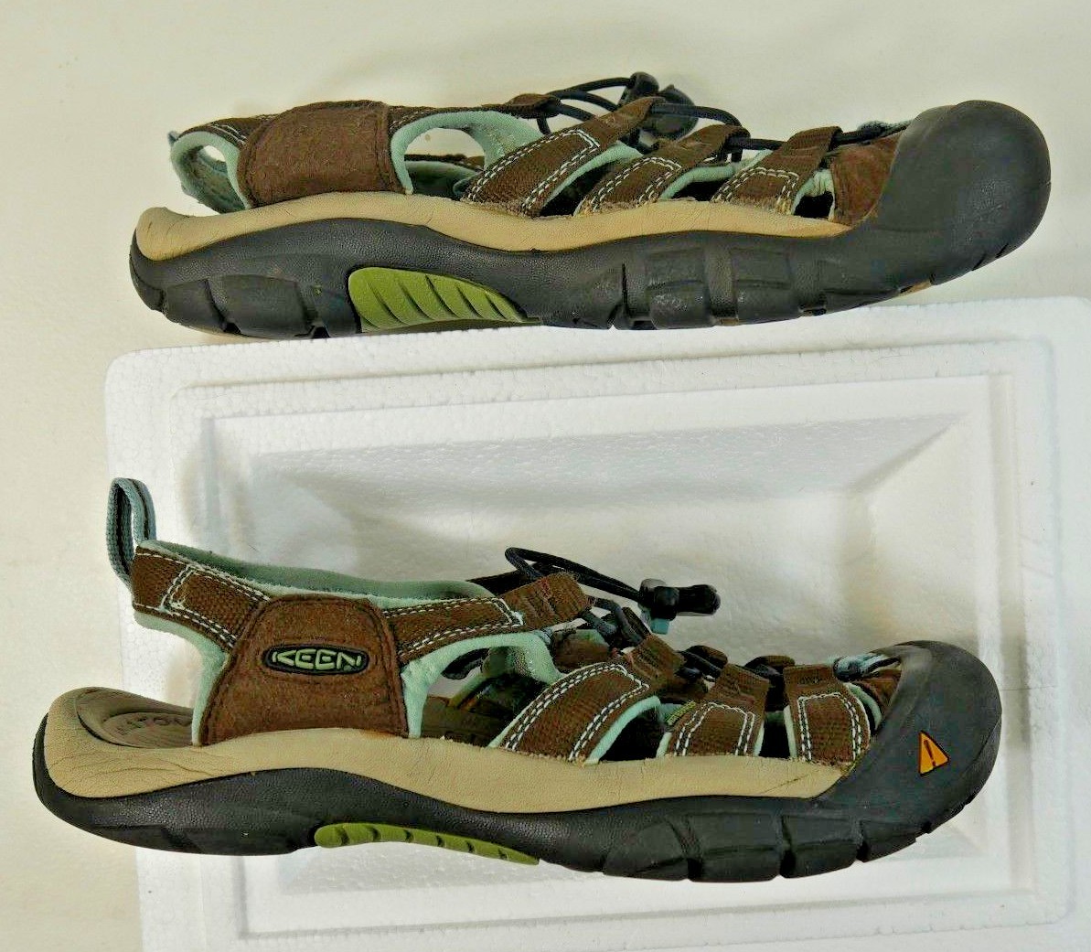 Sandali Keen marrone blu impermeabili sport outdoor suola mimetica Wms taglia 7 ***