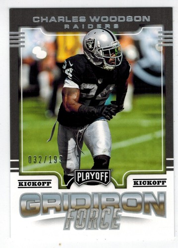 CHARLES WOODSON 2017 Panini Playoff GRIDIRON FORCE KICKOFF #17 - SERIAL #32/199