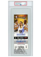 Stephen Curry Autographed 2016 Playoffs Round 2 Game H Ticket PSA 9 PSA/DNA 10