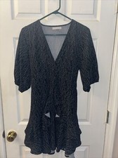 Chelsea Black Dress Size 1 Black & White Speckled
