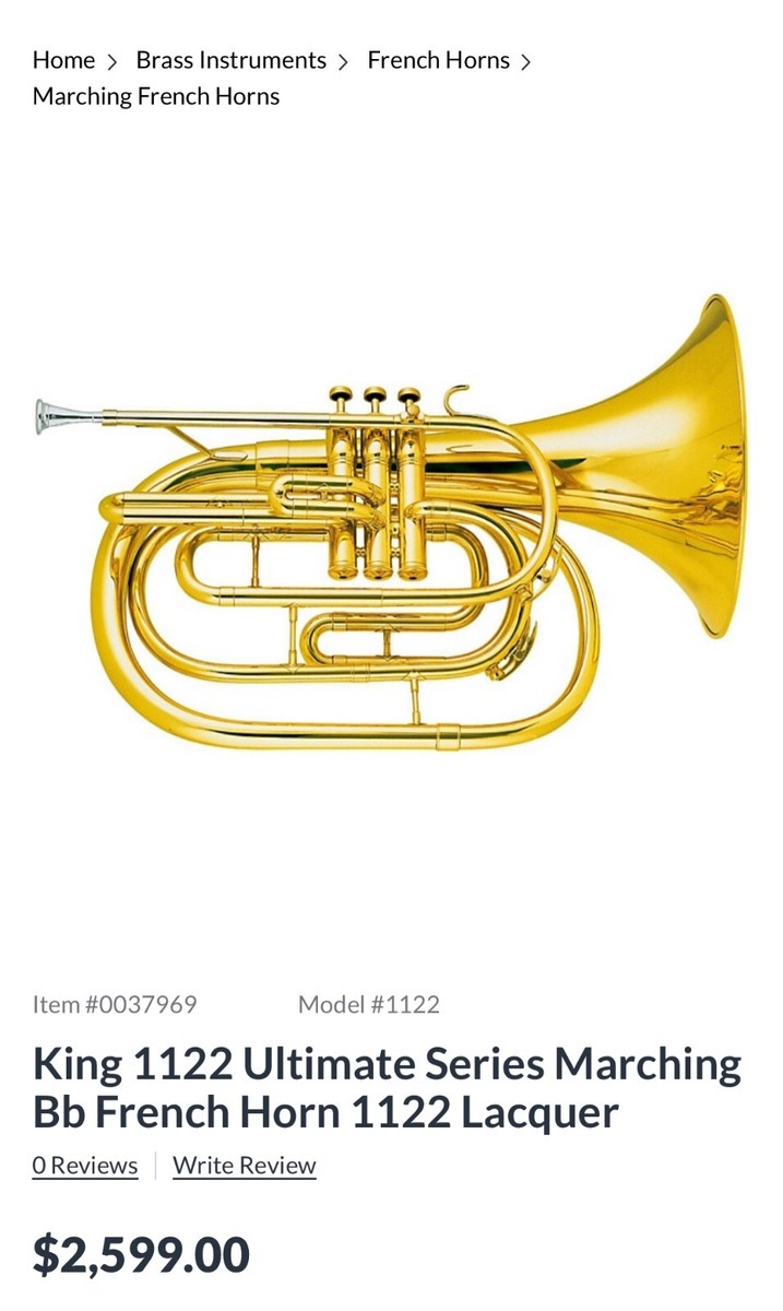 KING マーチングフレンチホルン 1122−LA King 1122 Ultimate Series Marching Bb French Horn