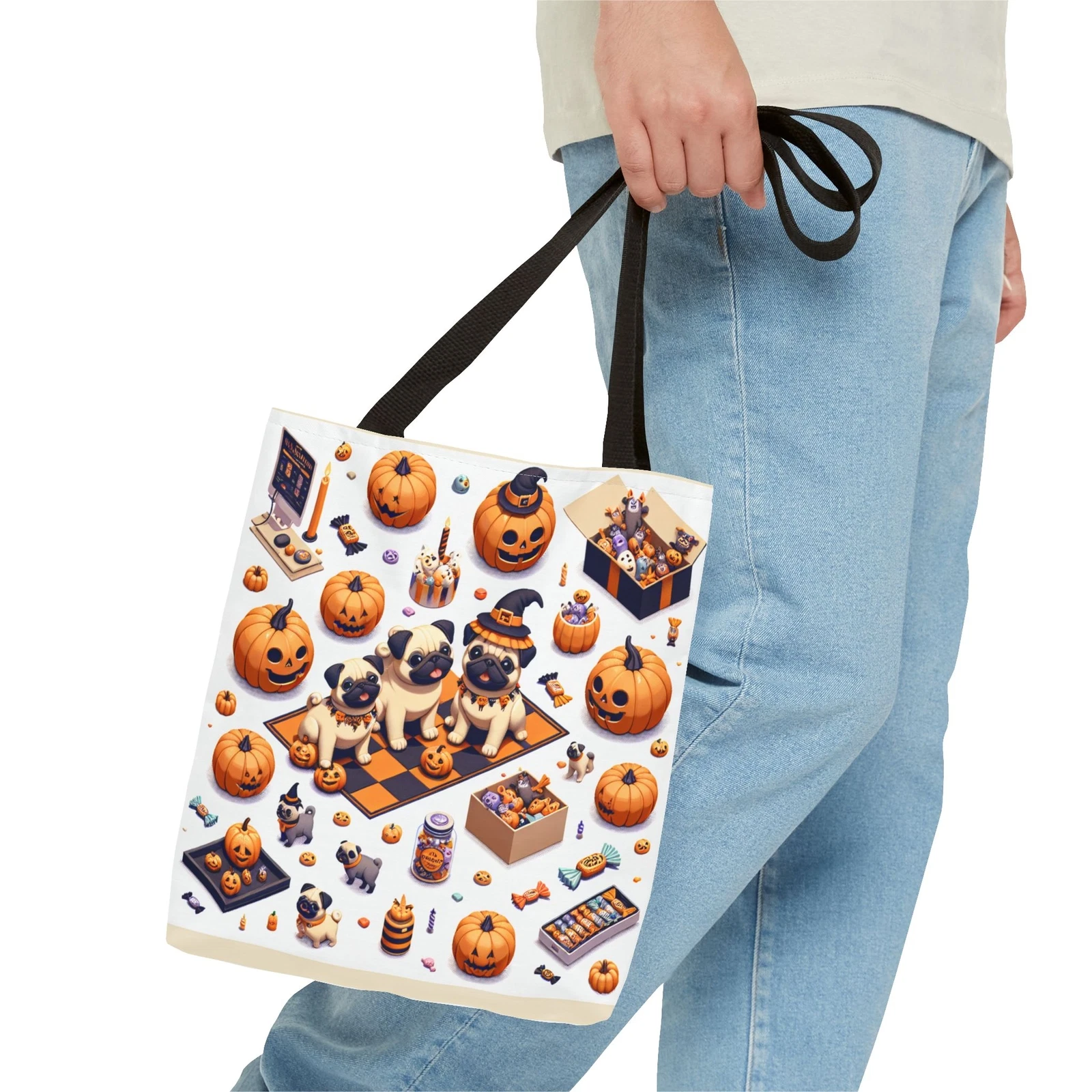 Halloween and Pugs Tote Bag