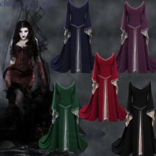 Women Medieval Renaissance Fancy Maxi Princess Dress Halloween Cosplay Costumes