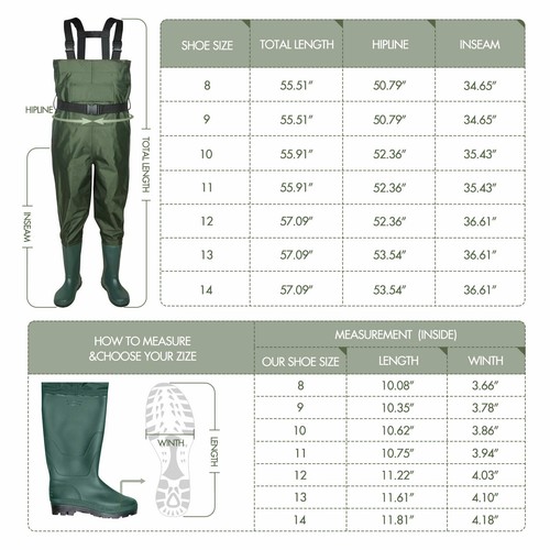 All Sizes Outdoor Camping Hunting PVC Wader Fishing Suit w/Boot Waterproof - Picture 3 of 20