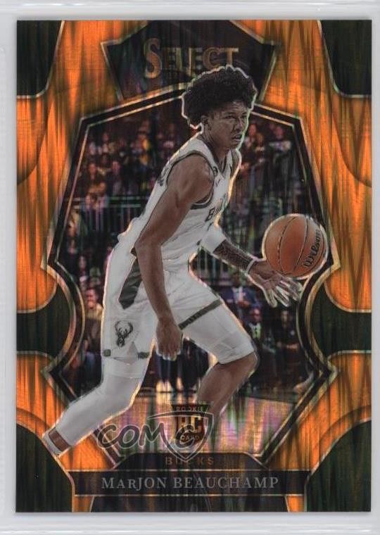 2022 Panini Select Premier Level Orange Flash Prizm MarJon Beauchamp Rookie RC