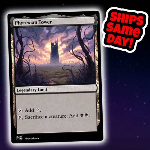 Phyrexian Tower - Custom Art Magic: The Gathering Playtest Card - Commander EDH