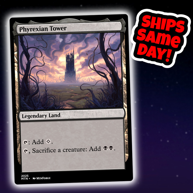 Phyrexian Tower - Custom Art Magic: The Gathering Playtest Card - Commander EDH