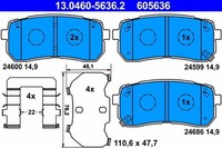 NEU - ATE 13.0460-5636.2 Bremsbelagsatz, Scheibenbremse FüR Hyundai KIA