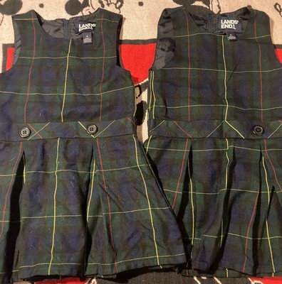 Lands End School Uniform Jumpers Shirts Plaid Girls Size 4-7